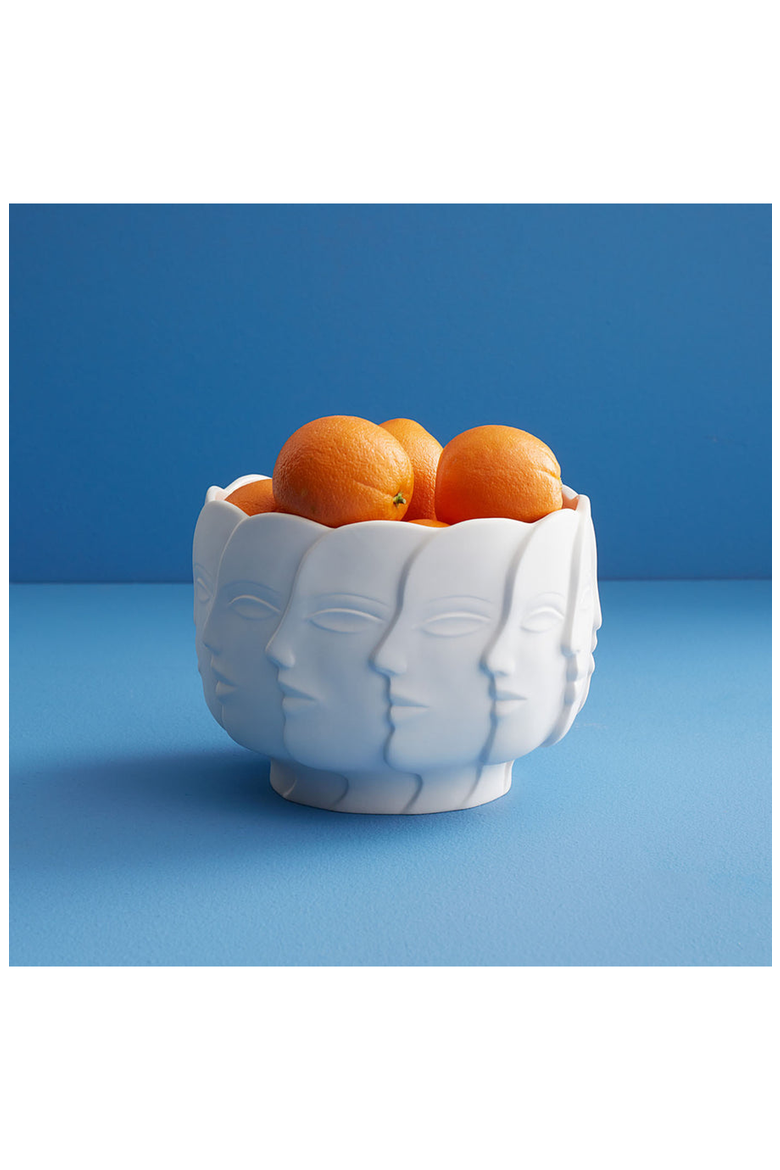 Dora Maar Radial Decorative Bowl, Alternate, color, White