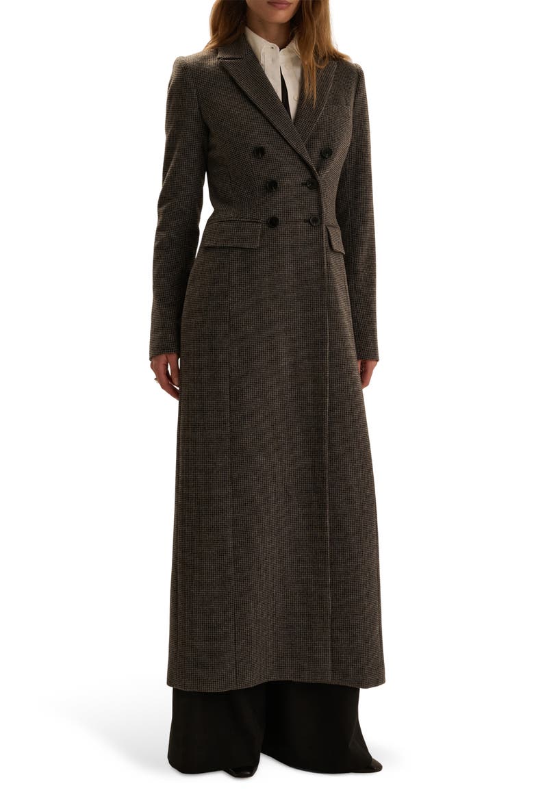 The Simon Double Breasted Wool Blend Coat, Main, color, CHARCOAL MINI HOUN