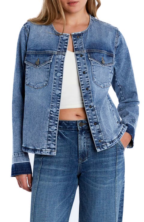 Clara Collarless Denim Jacket