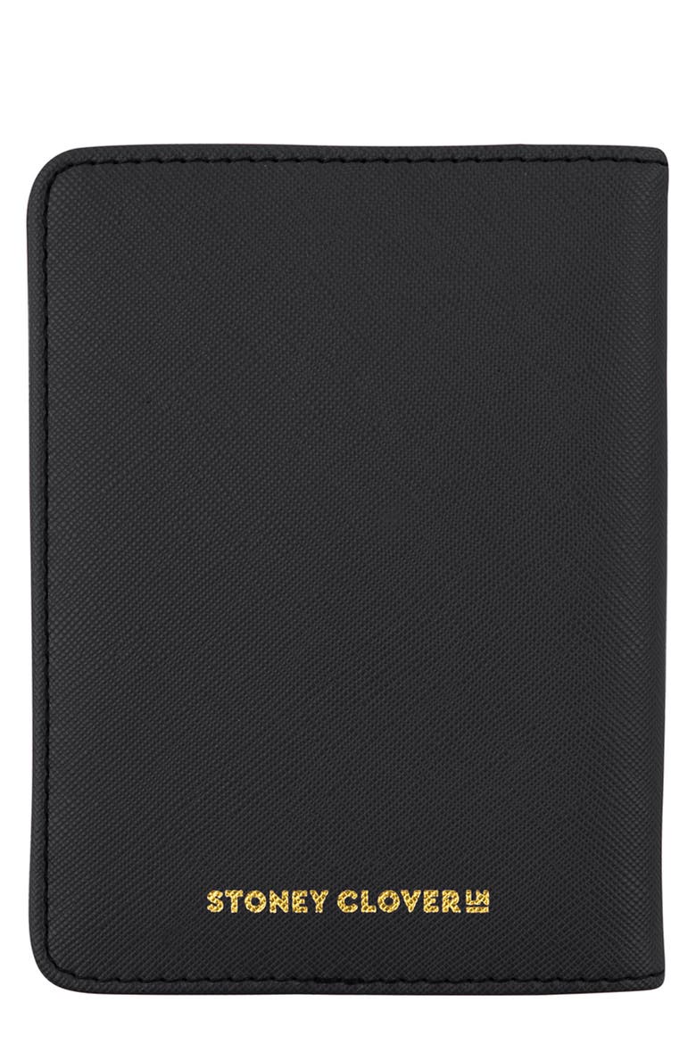 Textured Faux Leather Passport Case, Main, color, NOIR