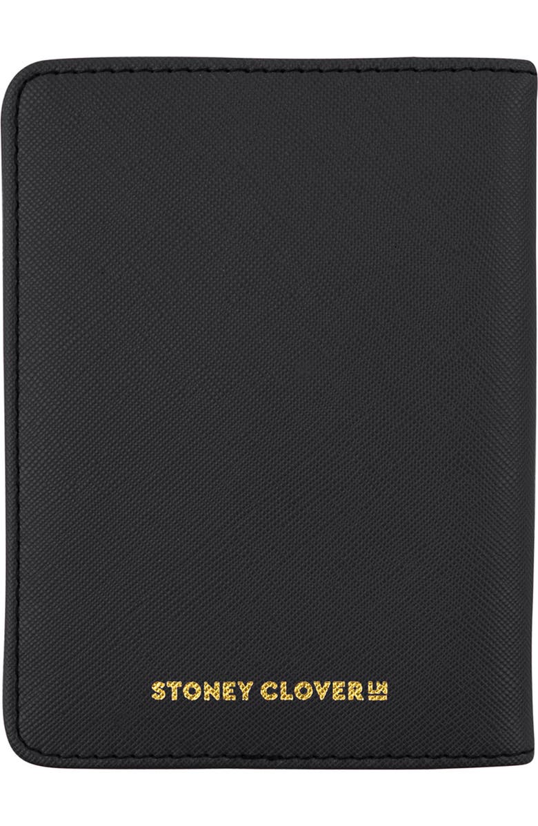 Stoney Clover Lane Textured Faux Leather Passport Case, Main, color, Noir