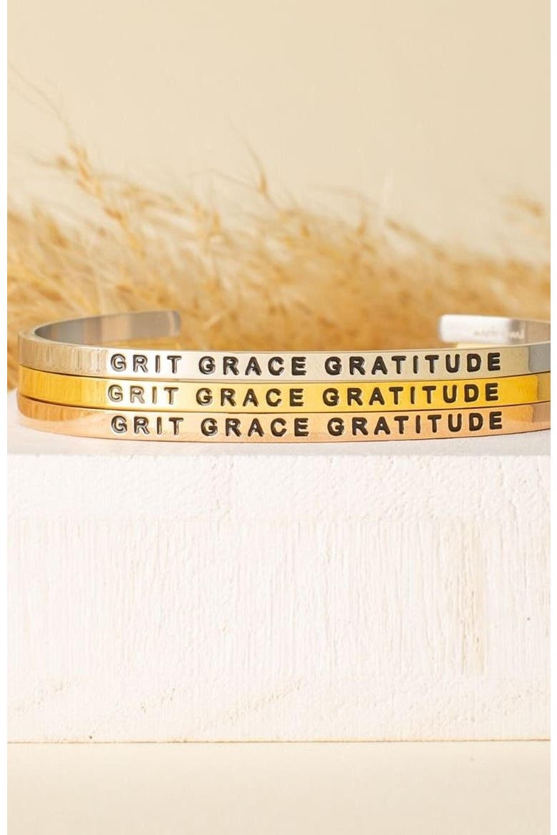 Grit Grace Gratitude bracelet, Alternate, color, Outisde - Silver