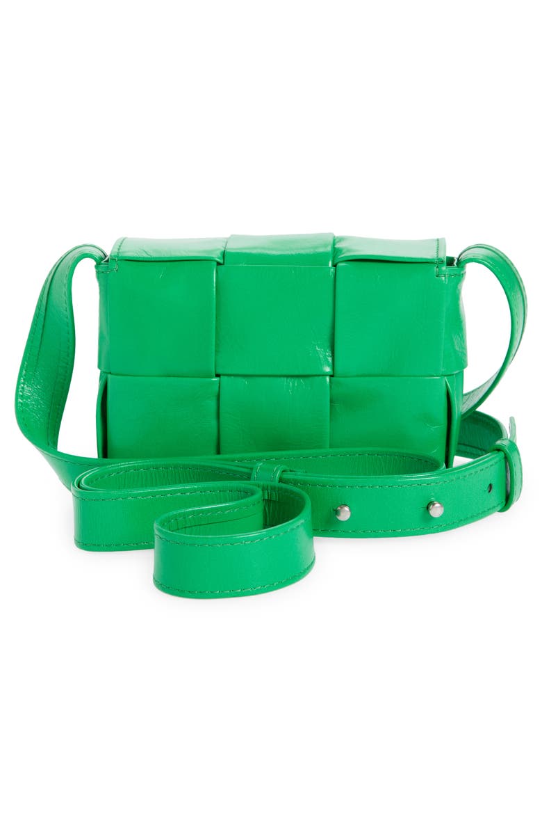 Bottega Veneta Mini Intrecciato Leather Crossbody Bag, Alternate, color, Parakeet