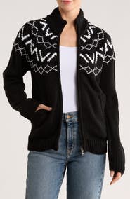 INTERNATIONAL DESIGNER Fair Isle Quarter Zip Pullover