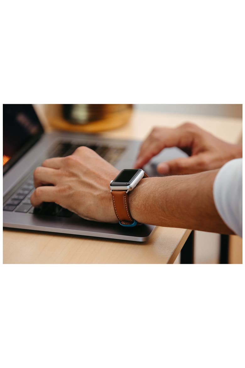 The Executive French Leather Apple Watch Band, Alternate, color, TAN