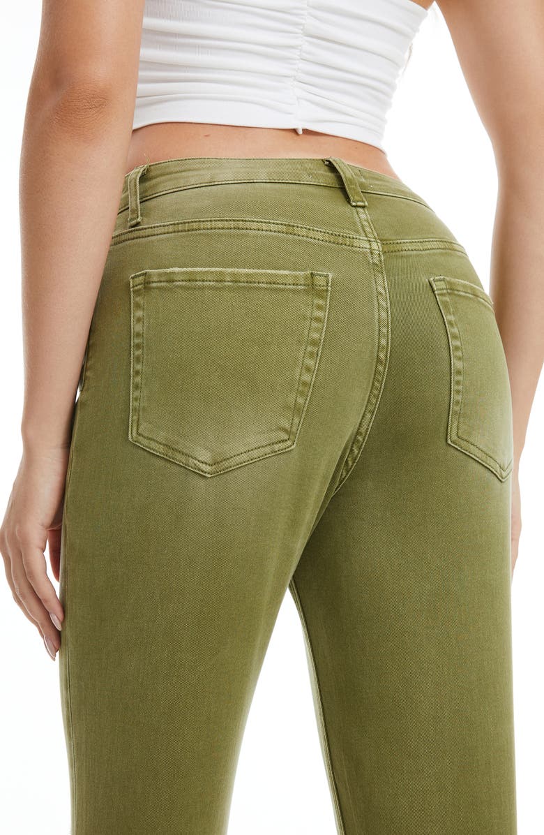 Bayeas High Waist Ripped Chew Hem Straight Leg Jeans, Alternate, color, Sphagunm