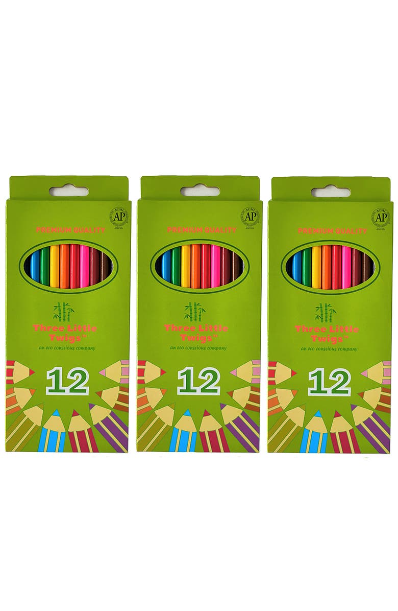 Three Little Twigs Colored Pencil Set, Alternate, color, Multicolored