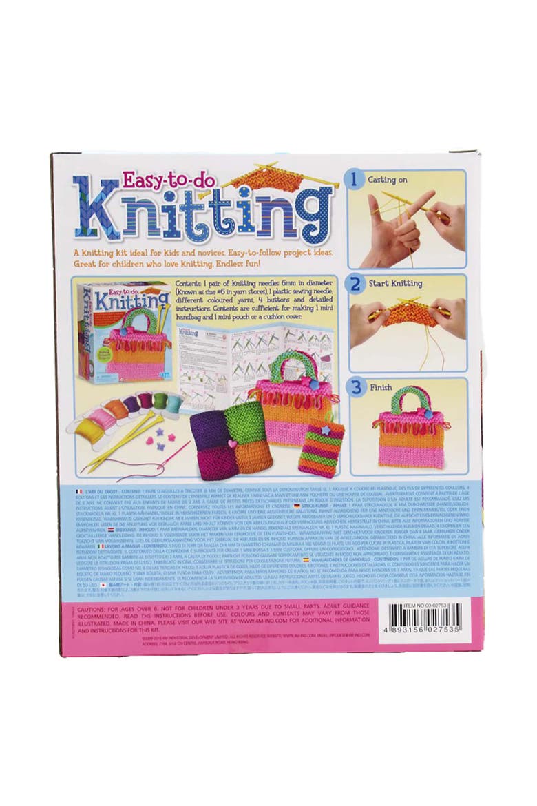 Easy to Do Knitting Kit Learn 2 Yarn Projects Set, Alternate, color, Multicolored
