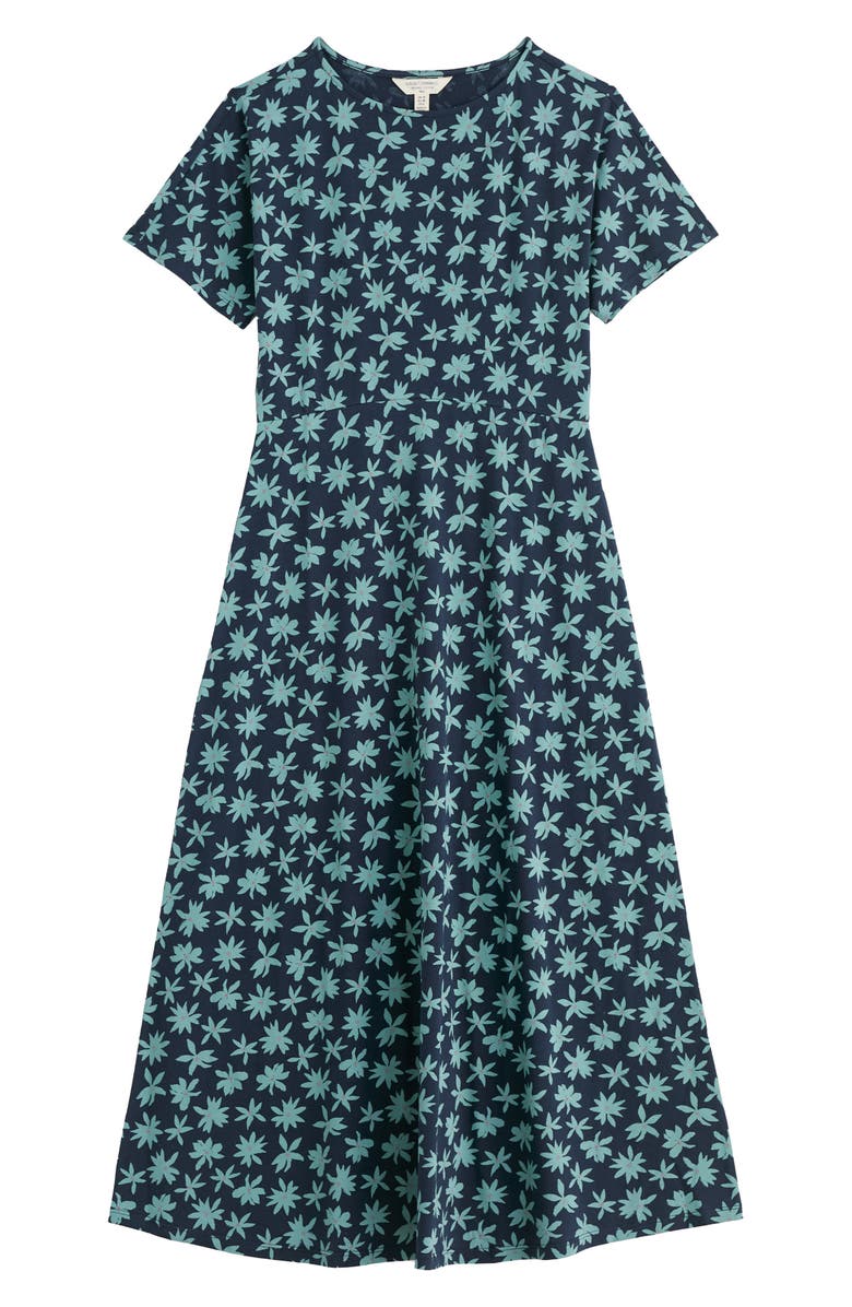 Seasalt Cornwall Mirva Floral Stretch Organic Cotton Jersey Midi Dress, Alternate, color, Tropic Bloom Maritime
