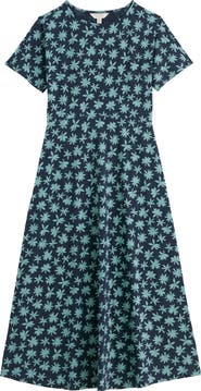 Seasalt Cornwall Mirva Floral Stretch Organic Cotton Jersey Midi Dress