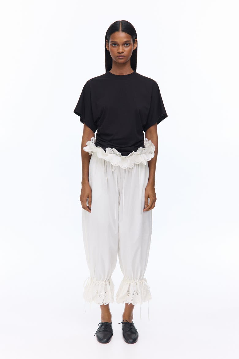 Batwing-sleeved Pima Cotton Top, Main, color, Black