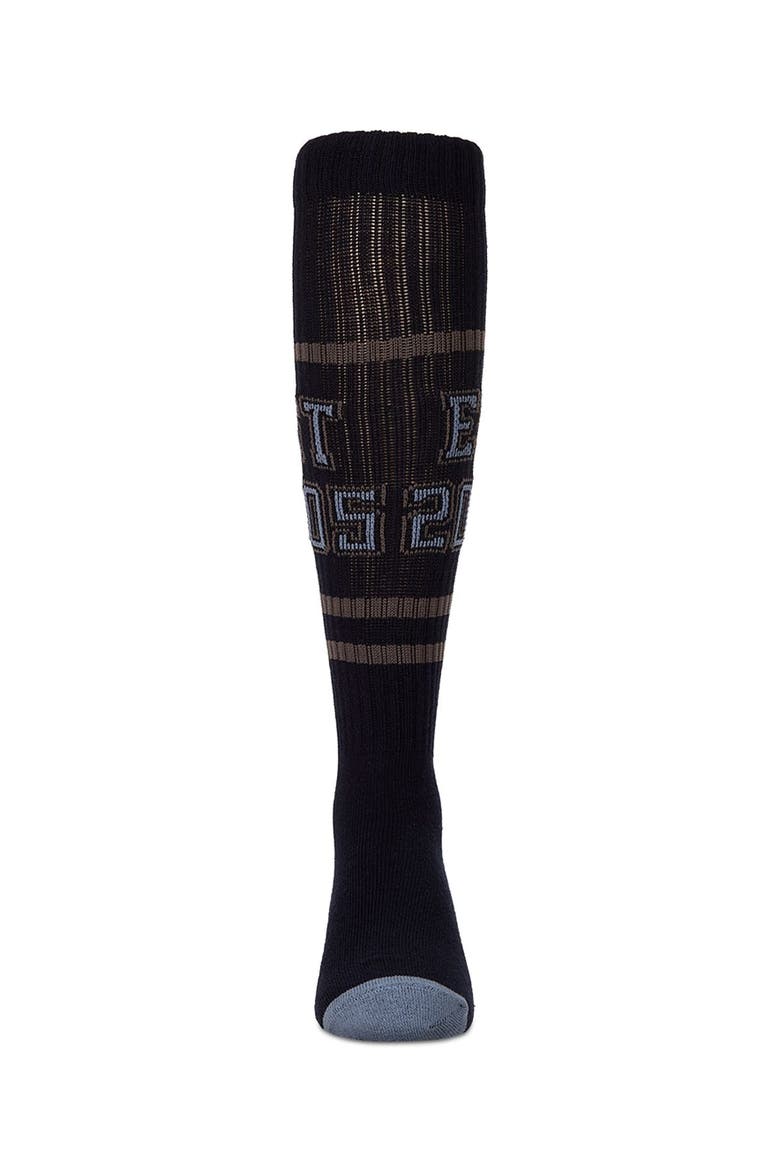 Ribbed Varsity-Stripe Knee High Sock, Alternate, color, Navy