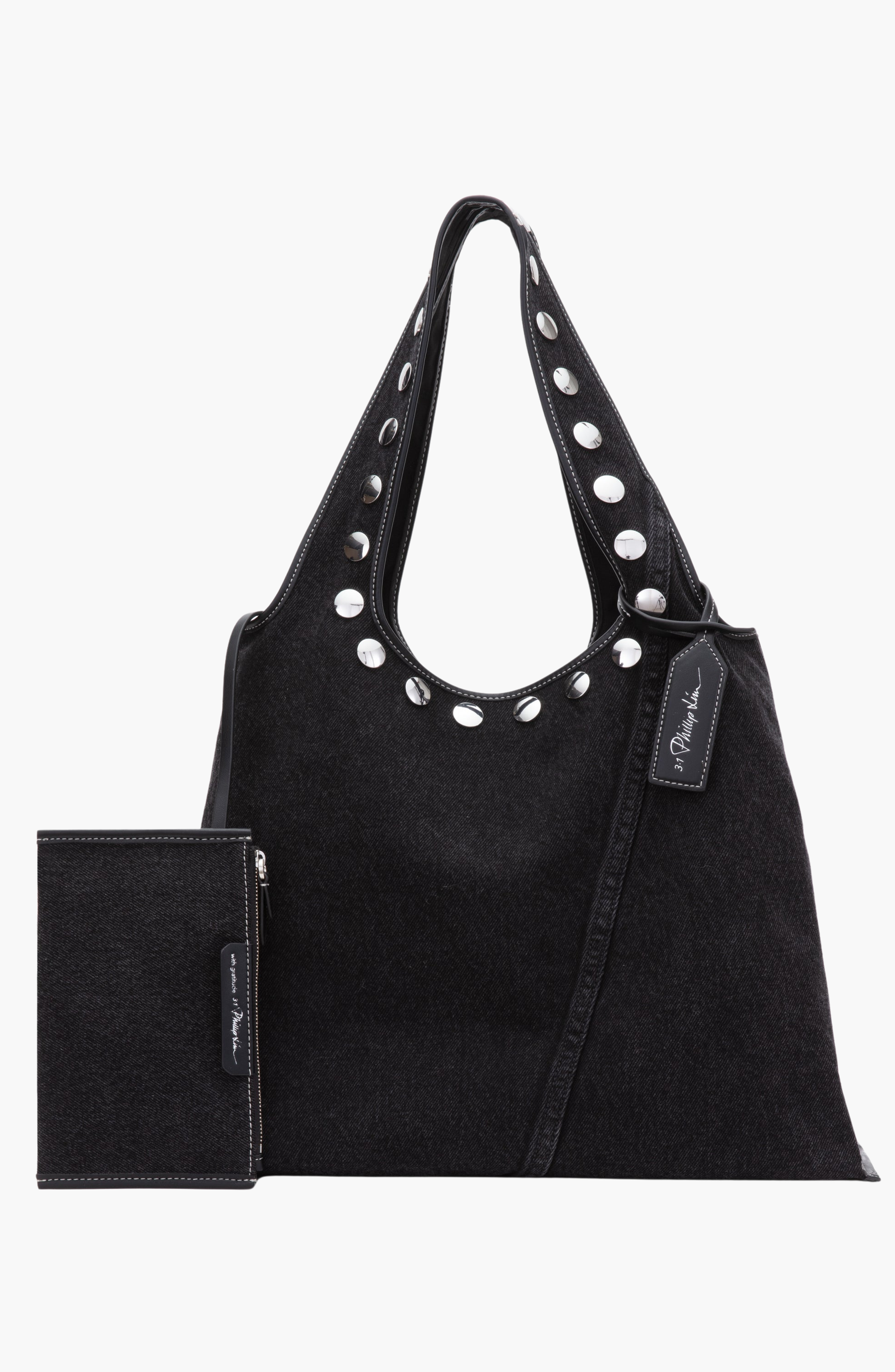 3.1 Phillip Lim Denim Market Tote Bag, Alternate, color, Washed Black