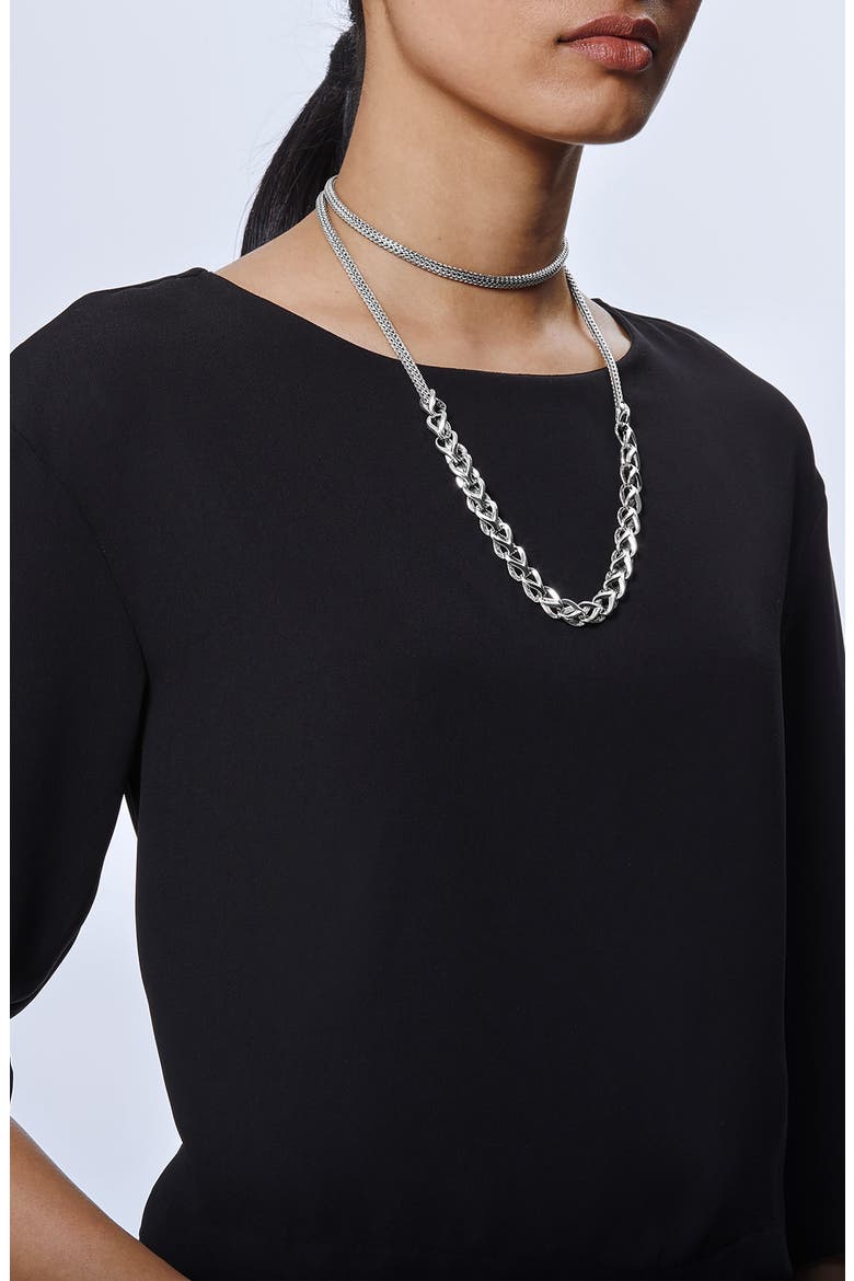 Asli Classic Chain Long Necklace, Alternate, color, SILVER