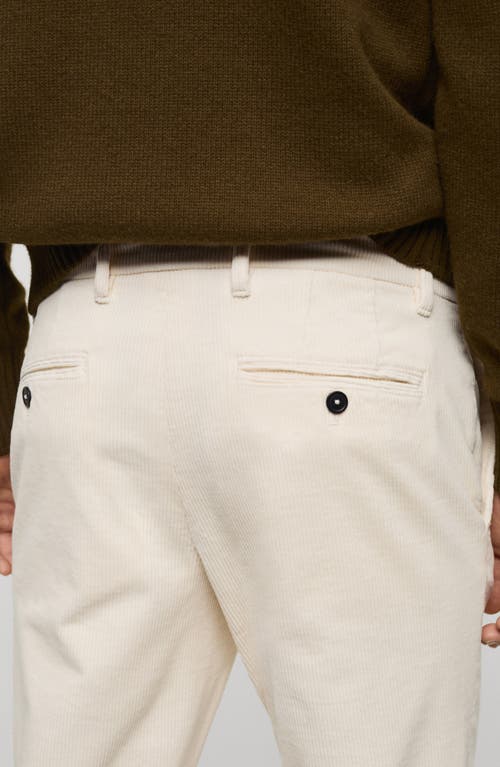 Mango Slim Fit Straight Leg Corduroy Pants In Ecru