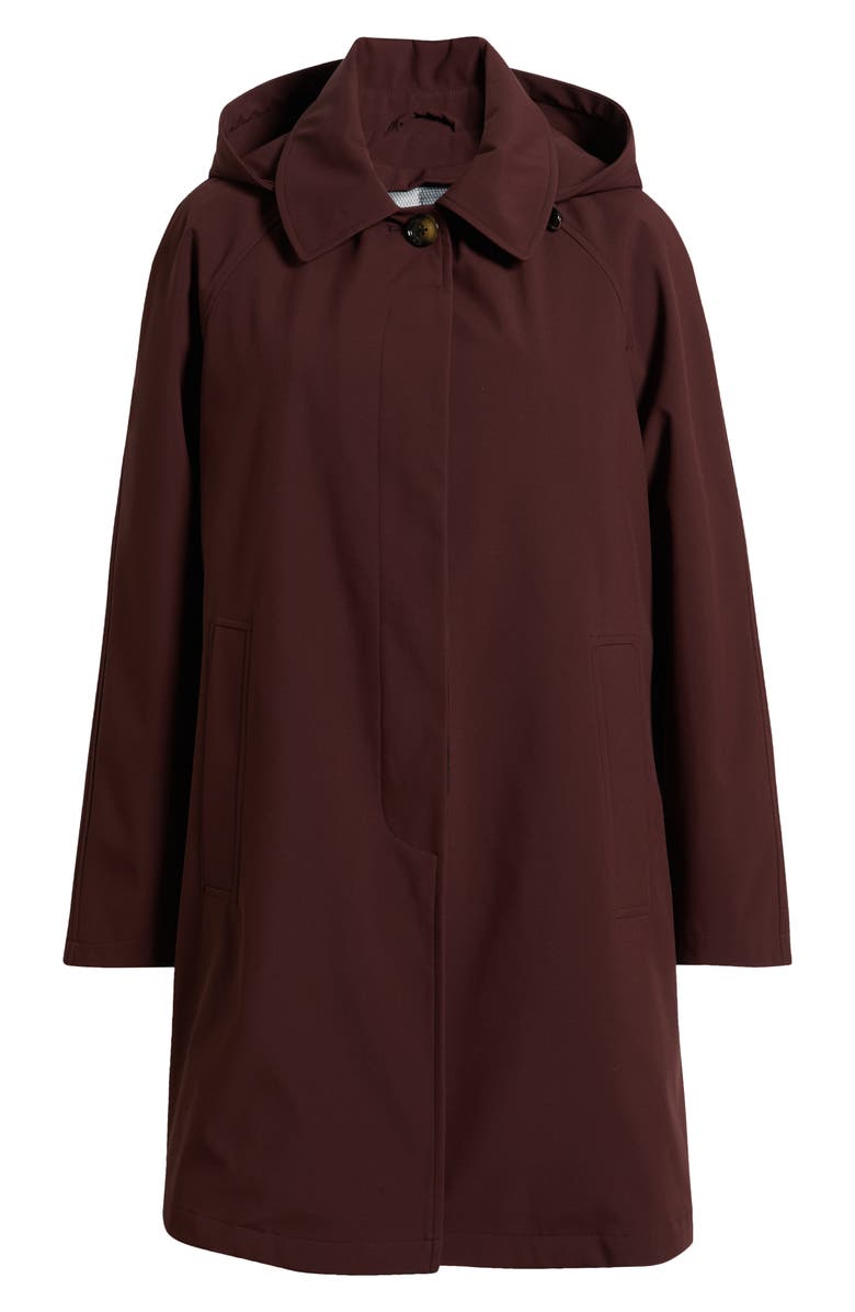 London Fog Heritage Bonded Trench Raincoat with Removable Hood, Alternate, color, Black Cherry