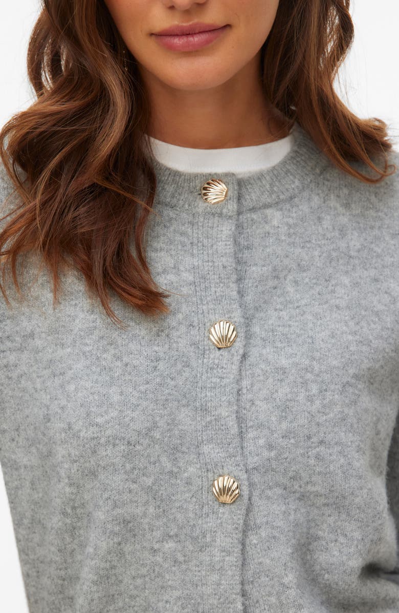 VERO MODA Fiona Long Sleeve Cardigan, Alternate, color, Light Grey Melange