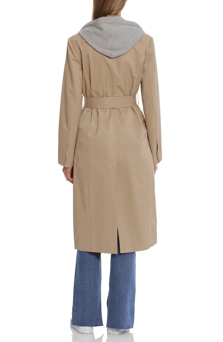 Avec Les Filles Double-Breasted Hoodie Trench Coat, Alternate, color, 
