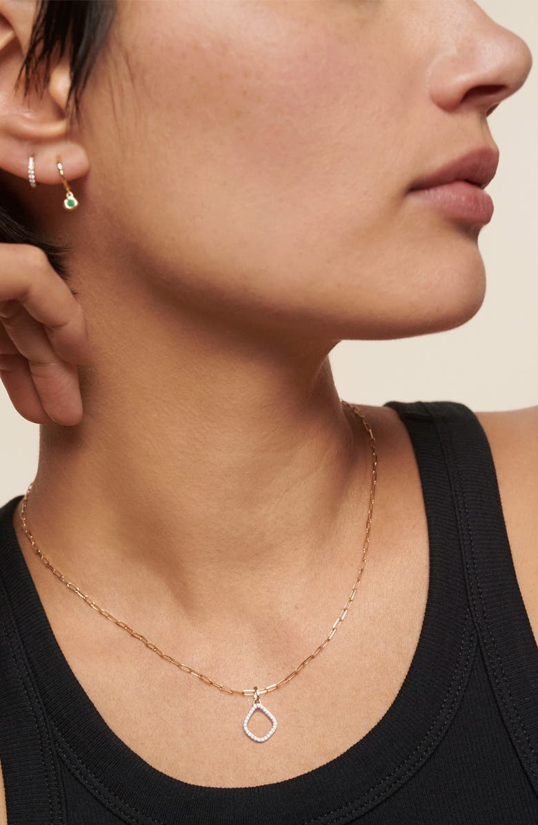 Monica Vinader Riva Lab Grown Diamond Kite Pendant Necklace, Alternate, color, 14Kt Solid Gold / Diamond