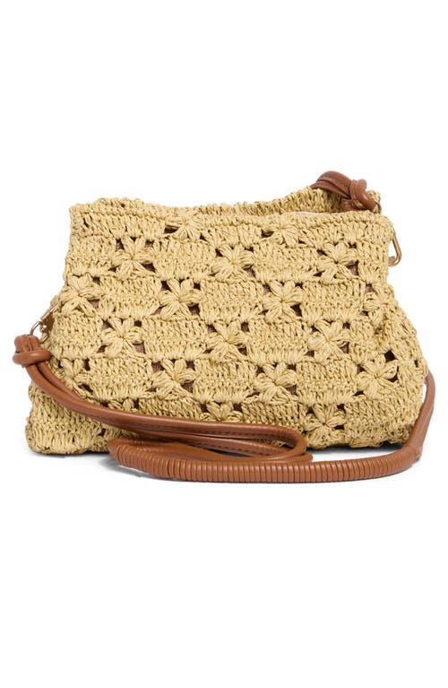 SAM EDELMAN SAM EDELMAN LAYLA FLORAL RAFFIA SHOULDER BAG