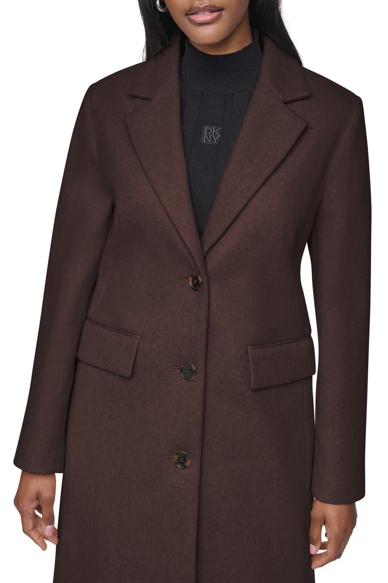 Single Breasted Wool Blend Coat, Alternate, color, BITTER