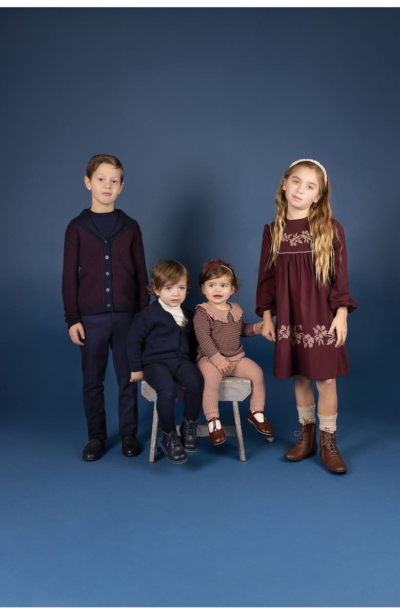 Ely's & Co. Looms Thin Stripe Collection - Cardigan, Alternate, color, Navy/Wine