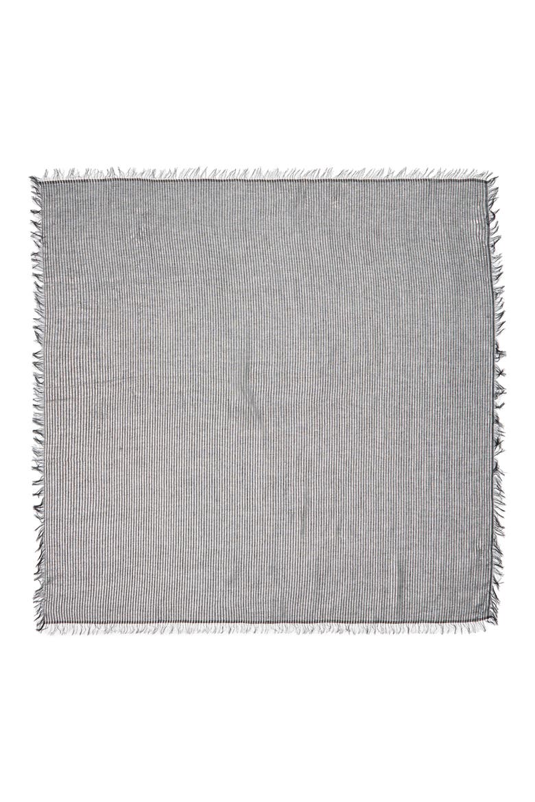 Large Metallic Stripe Square Scarf, Alternate, color, SILVER