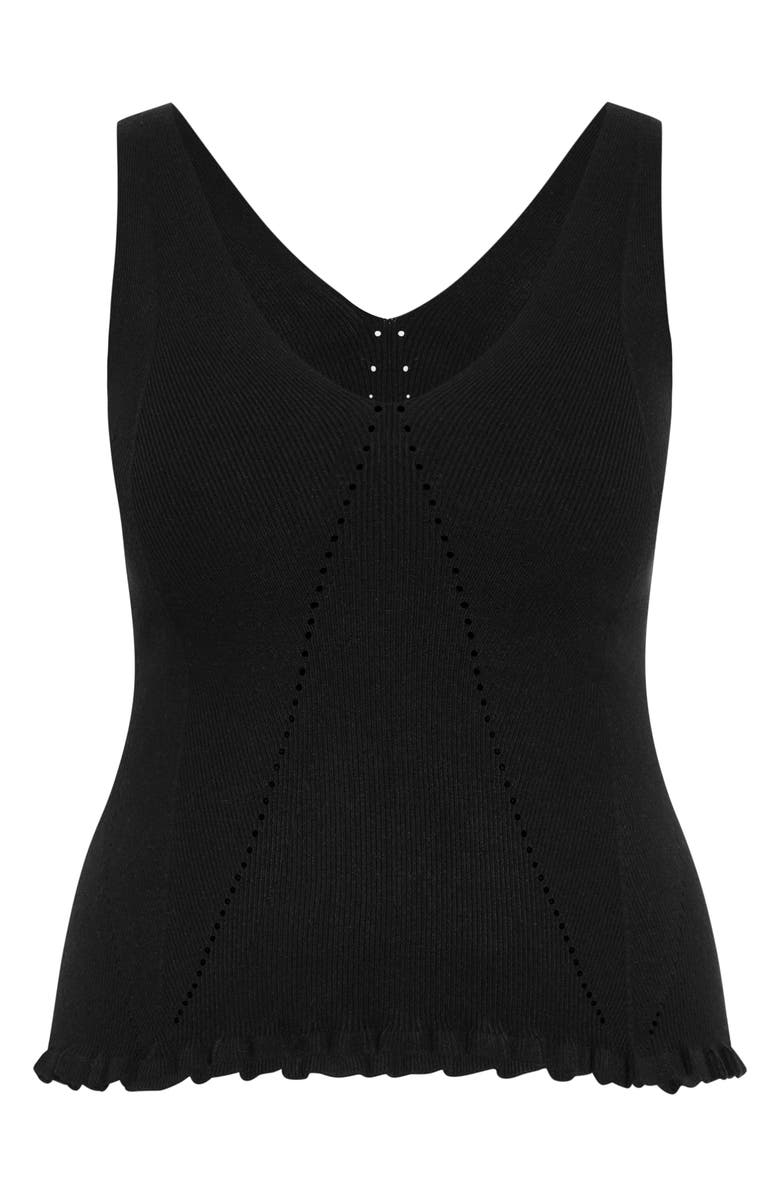 City Chic Sarah Ribbed Tank Top, Alternate, color, Black