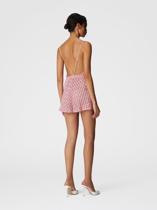 Shop Missoni Short Jumpsuit In Lace With Open Back In Red