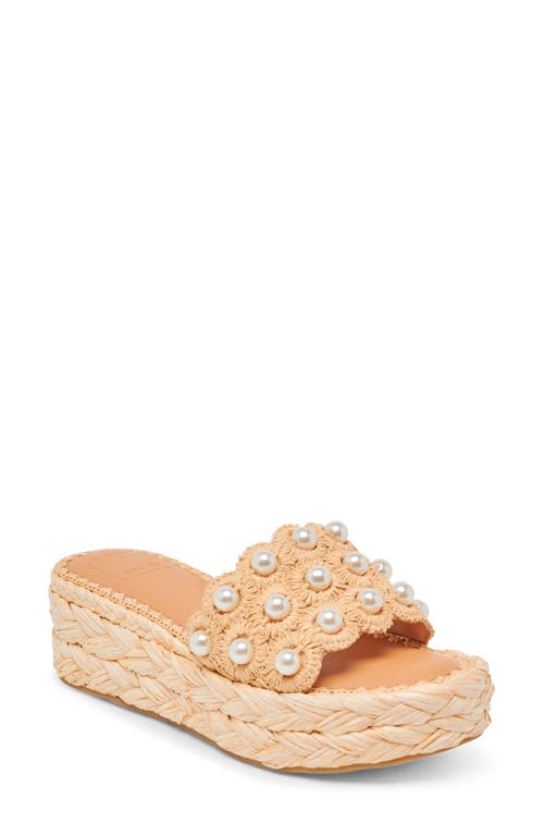 Dolce Vita Caper Platform Sandal In Light Natural Raffia