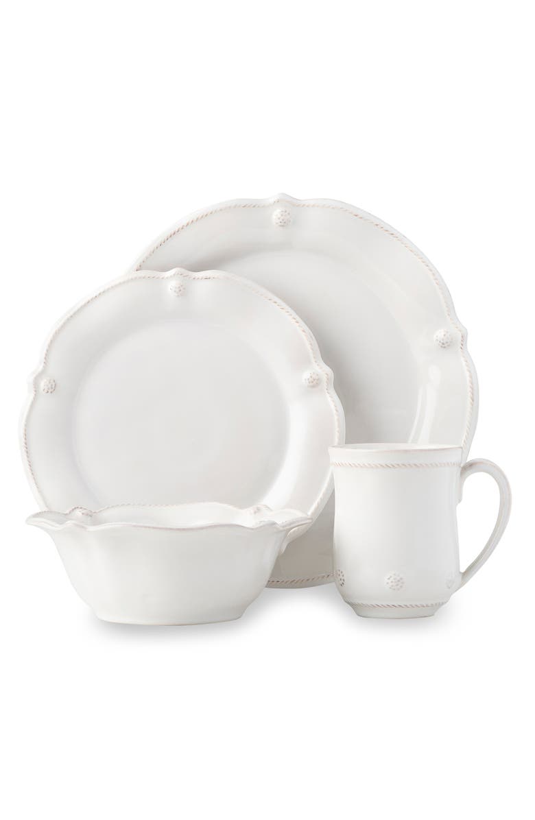 Juliska Berry & Thread Whitewash Flare 4-Piece Place Setting, Main, color, Whitewash