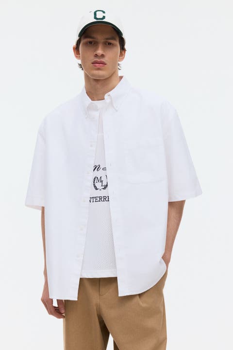 Relaxed-fit short-sleeved oxford shirt