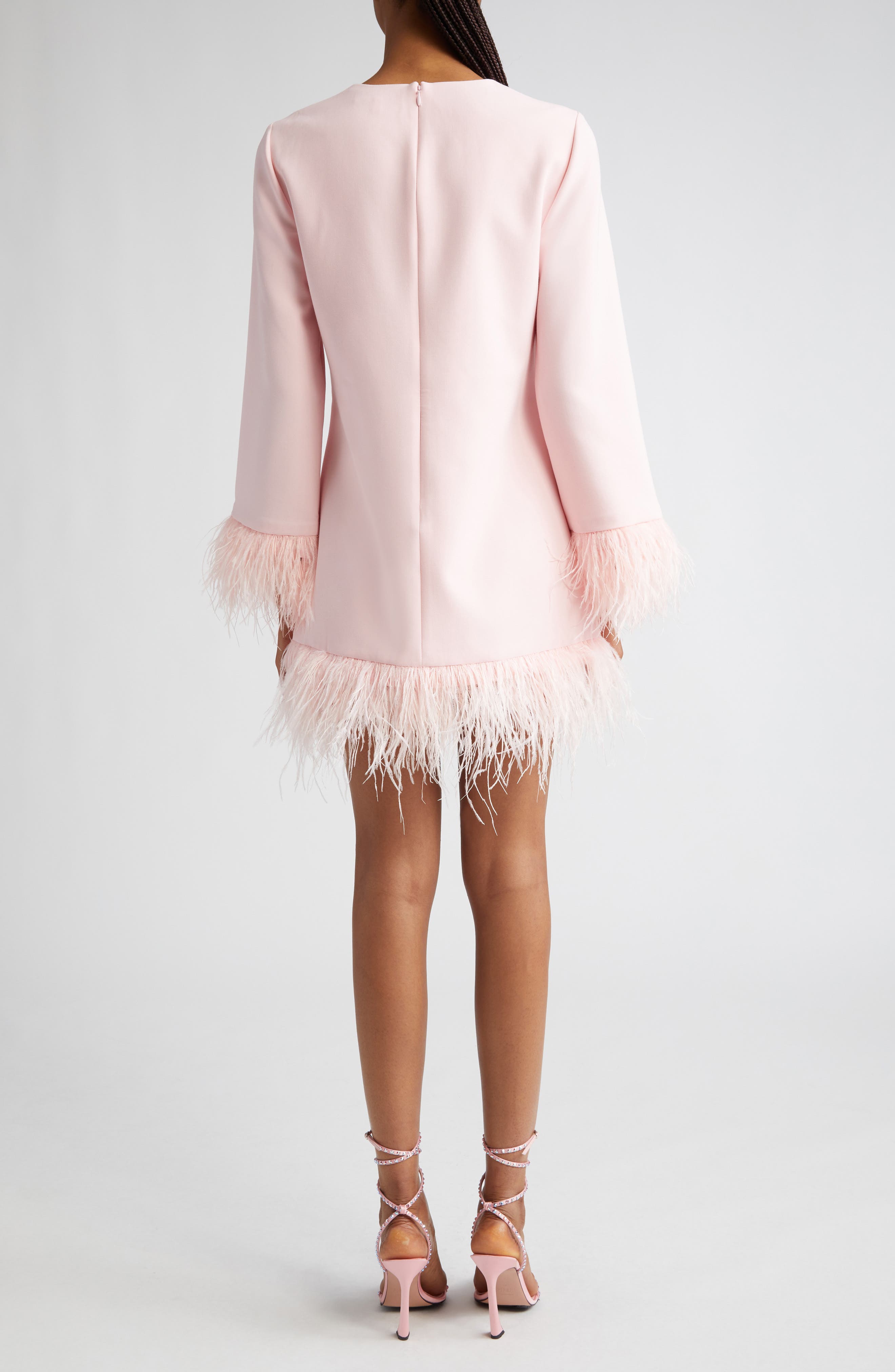Marullo Feather Trim Long Sleeve Dress - image 4