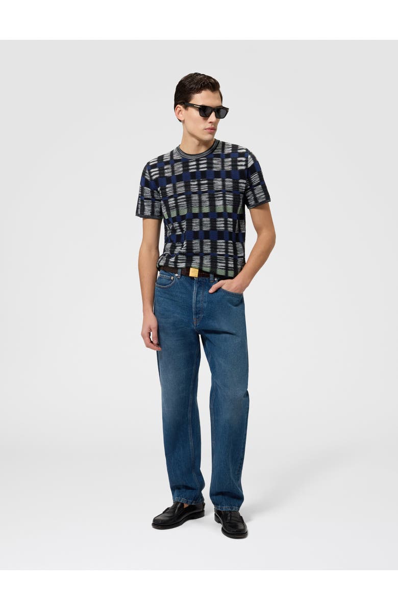 Missoni Crew-neck Cotton And Viscose T-shirt With Check Pattern, Alternate, color, Multicoloured