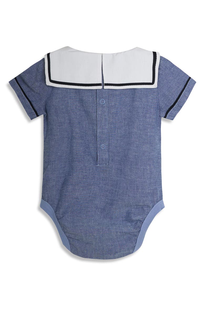 JOJO MAMAN BEBE Sailor Collar Bodysuit & Pull-On Shorts Set, Alternate, color, Navy