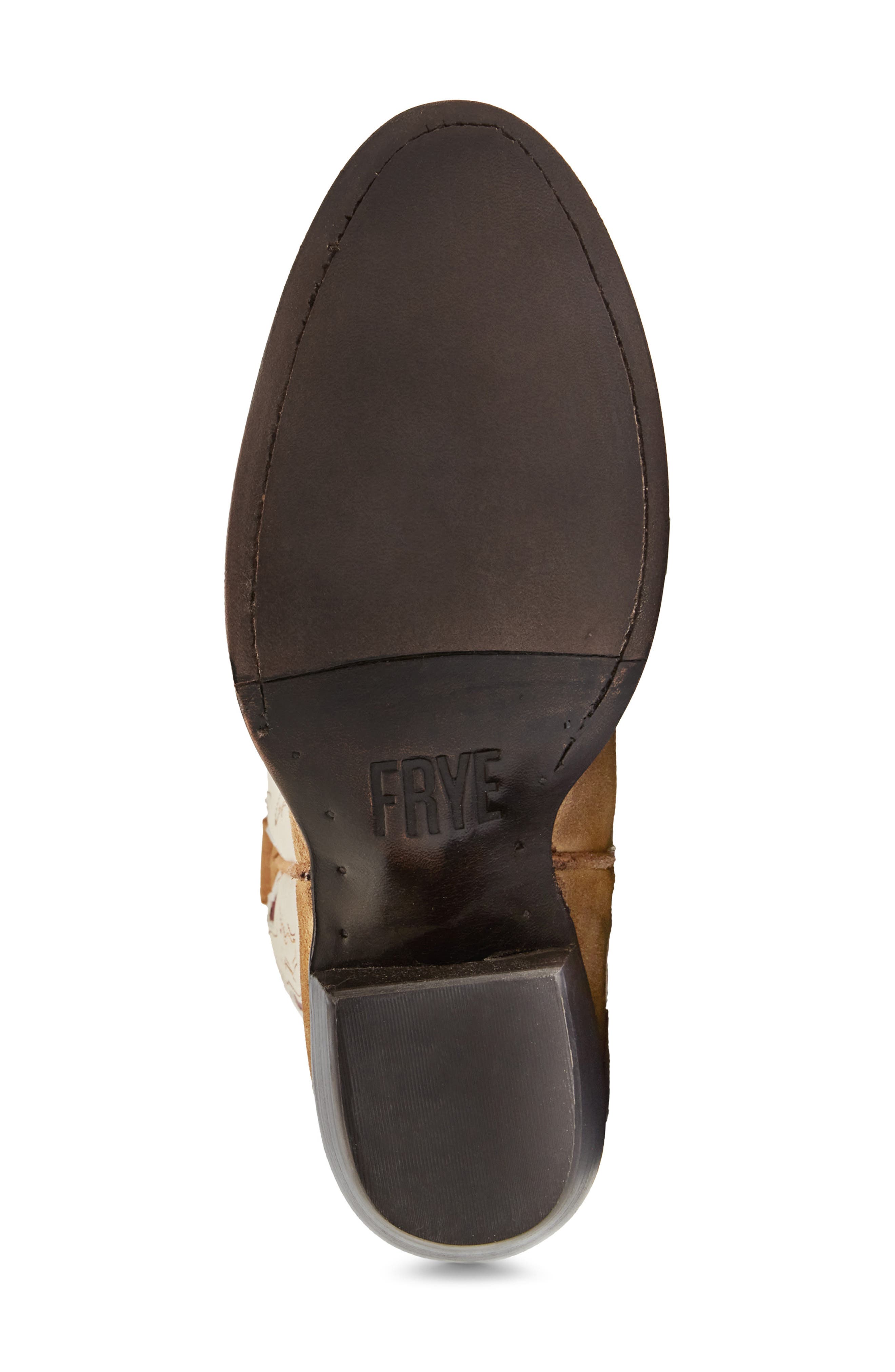 Frye Shelby Deco Stitch Western Boot, Alternate, color, White Multi