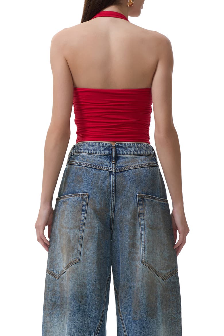 Aryana Knit Halter Top, Alternate, color, KISS RED