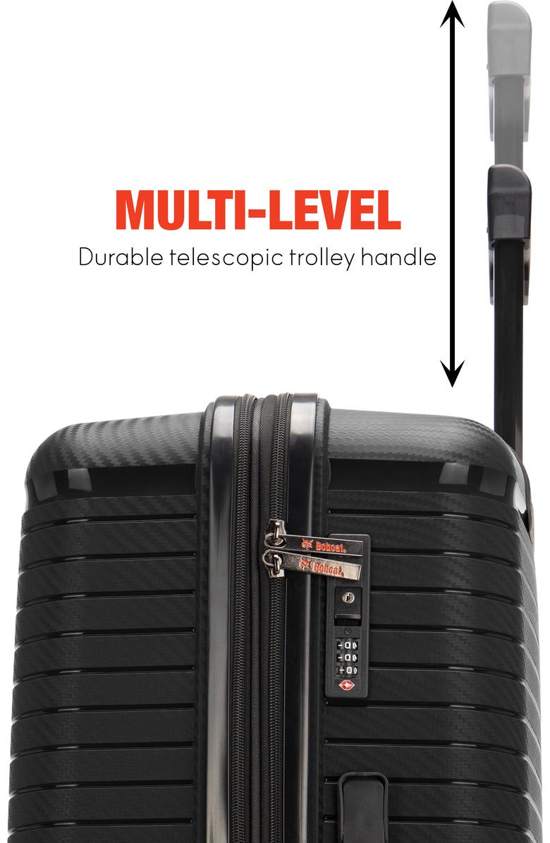 Bobcat Trencher 3 Piece Expandable Spinner Luggage Set with TSA Lock, Alternate, color, Black