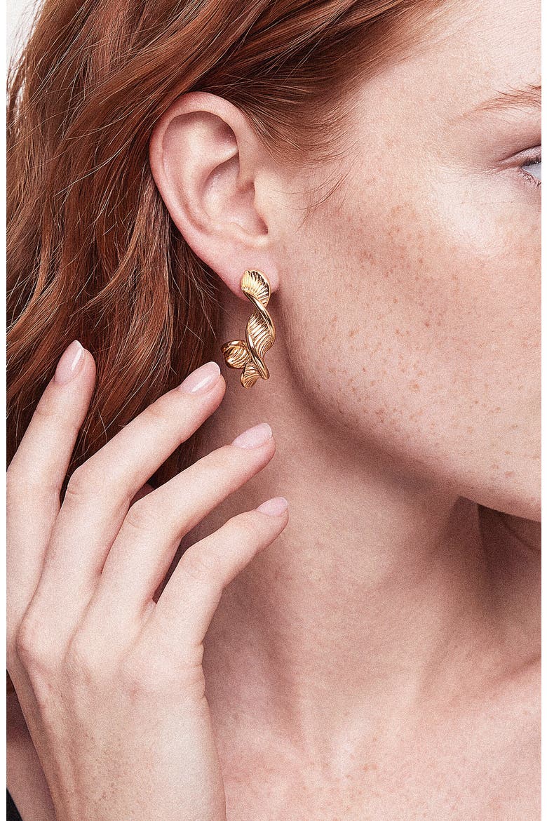 Braided Hoop Earrings, Alternate, color, GOLD