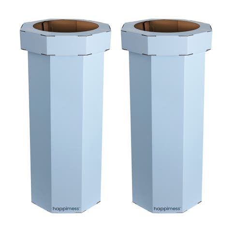 Fleur 25-Gallon Classic Disposable Corrugated Cardboard Event Trash Can and Recycling Bin (Set of 2)