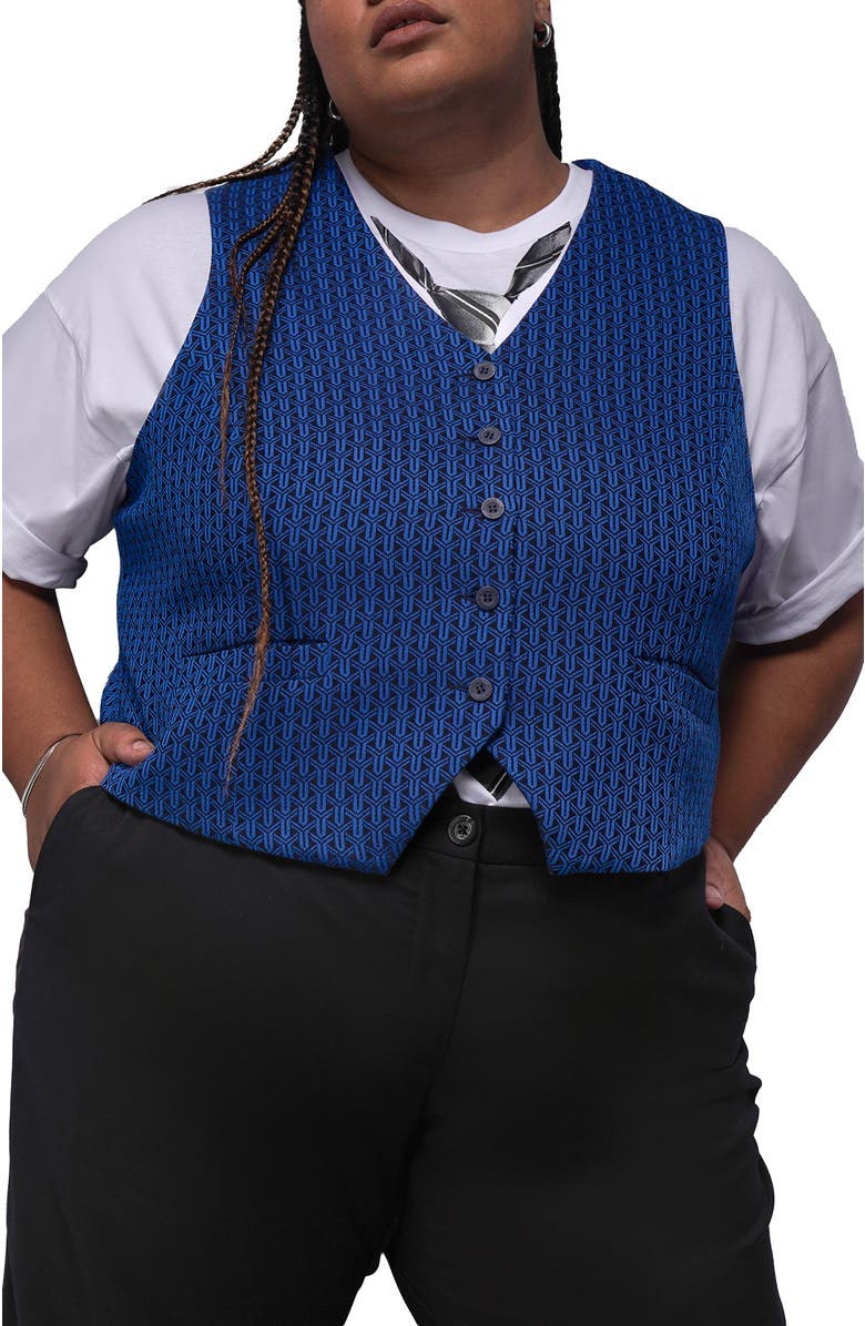 WILDFANG The Empower Jacquard Vest, Alternate, color, Cobalt Blue