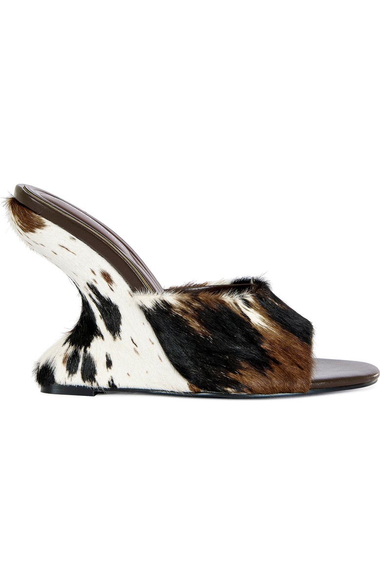 AZALEA WANG VASA-COW CALF HAIR WEDGE SANDAL - BROWN MULTI / 6 / WEDGE, Main, color, Cow