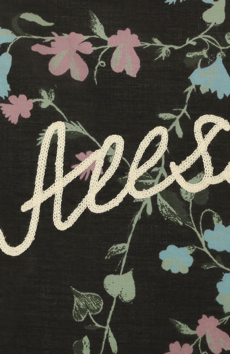 AllSaints Fleur De Lis Embroidered Bandana, Alternate, color, Black