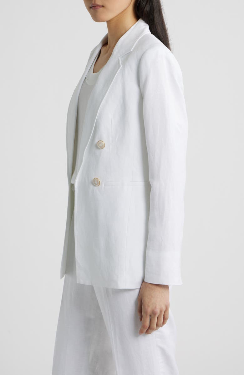 Anne Klein Double Breasted Linen Blend Blazer, Alternate, color, 
