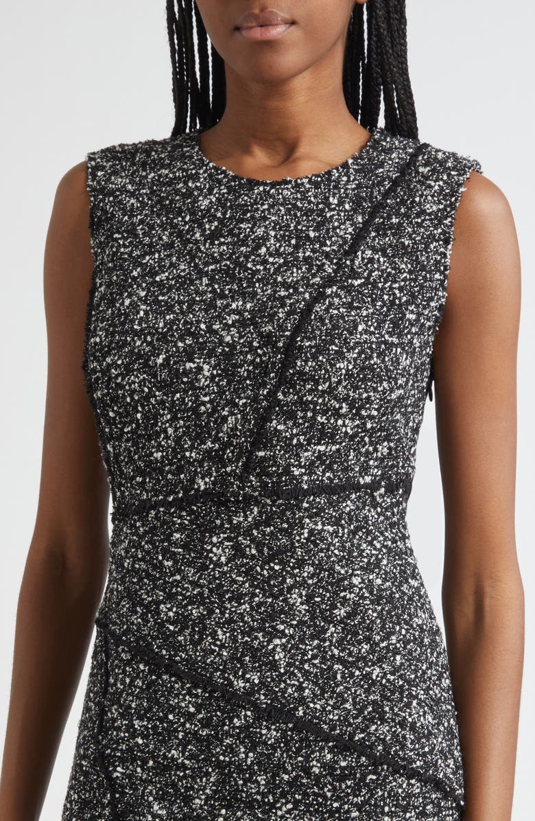 Lafayette 148 New York Fringed Seam Wool Blend Tweed Sheath Dress, Alternate, color, Black Multi