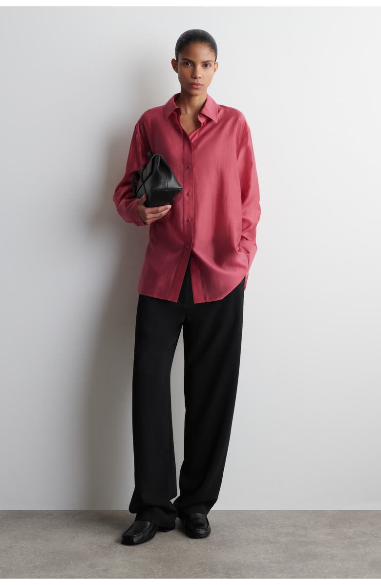 COS Sheer Shirt, Alternate, color, Dark Pink