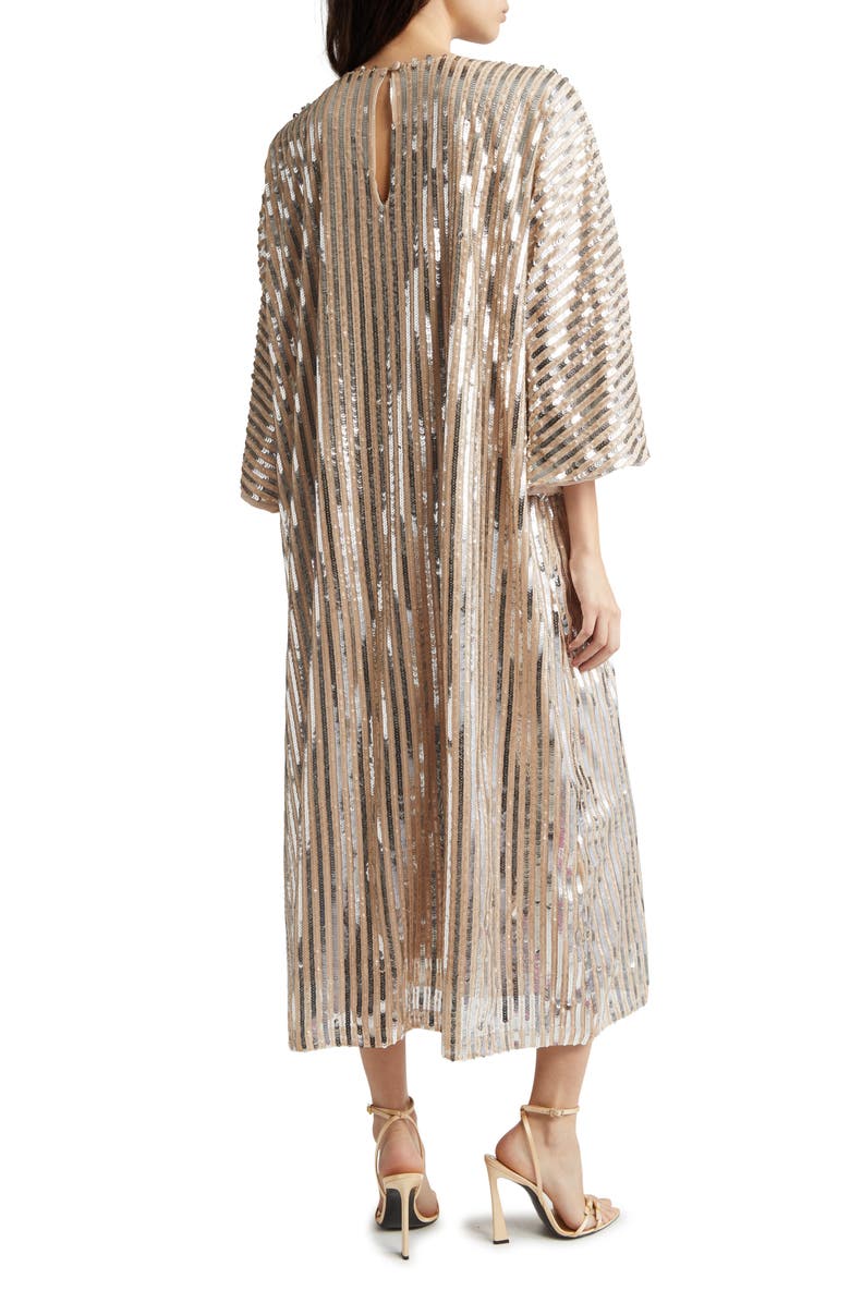 La Vie Style House Sequin Stripe Maxi Dress, Alternate, color,