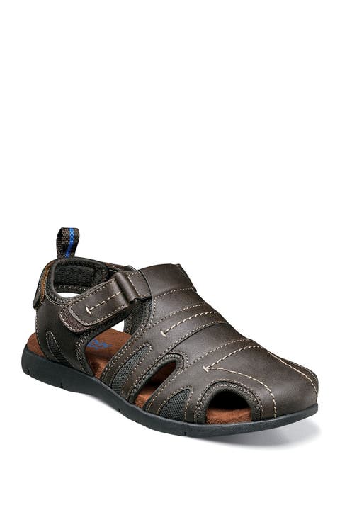 Rio Grande Leather Closed Toe Fisherman Sandal - Wide Width Available