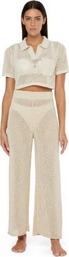 Onia Knit Crochet Wide Leg Pant