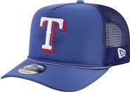 New Era Men's New Era Royal Texas Rangers Worn A-Frame 9FIFTY Trucker Snapback Hat